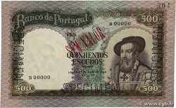 500 Escudos Spécimen PORTUGAL  1958 P.162s VZ+