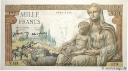 1000 Francs DÉESSE DÉMÉTER FRANKREICH  1942 F.40.04 fST+