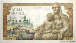 1000 Francs DÉESSE DÉMÉTER FRANKREICH  1943 F.40.17 fST+
