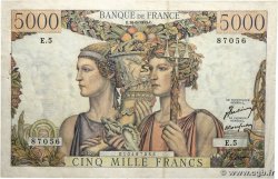 5000 Francs TERRE ET MER FRANKREICH  1949 F.48.01 SS