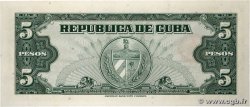 5 Pesos CUBA  1960 P.092a UNC