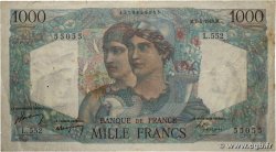 1000 Francs MINERVE ET HERCULE Numéro radar FRANCE  1949 F.41.26