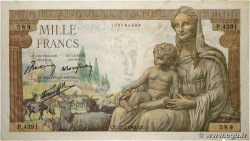 1000 Francs DÉESSE DÉMÉTER FRANCE  1943 F.40.20