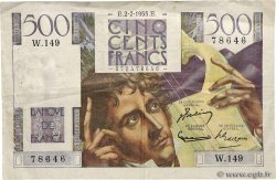 500 Francs CHATEAUBRIAND FRANCE  1953 F.34.13a VF-