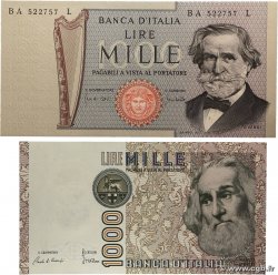 1000 Lire Lot ITALIE  1969 P.101a et P.109a