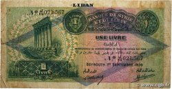 1 Livre LIBANON  1939 P.026e S