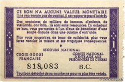 1 Franc BON DE SOLIDARITÉ FRANCE Regionalismus und verschiedenen  1941 KL.02A7 fST