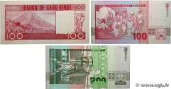 100 et 200 Escudos Lot CAP VERT  1977 P54a, P.57a et P.58a pr.NEUF