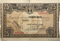 25 Pesetas ESPAGNE Bilbao 1937 PS.563g