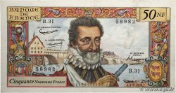 50 Nouveaux Francs HENRI IV FRANKREICH  1959 F.58.03 SS
