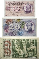 10, 20 et 50 Francs Lot SUISSE  1963 P.45l, P.46j et P.48k TB+