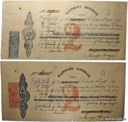1314 et 2500 Rupees Lot INDES BRITANNIQUES Calcutta 1841 Doc.lettre