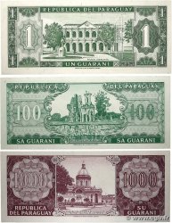 1, 100 et 1000 Guaranies Lot PARAGUAY  1982 P.193b, P.205 et P.207 pr.NEUF