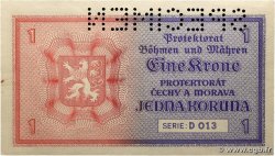 1 Koruna Spécimen BöHMEN UND Mähren  1940 P.03s fST+