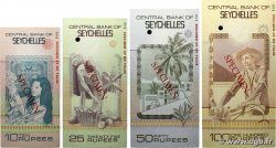 10 au 100 Rupees Spécimen SEYCHELLES  1983 P.28s au P.31s pr.NEUF
