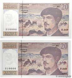 20 Francs DEBUSSY Modifié Lot FRANCE  1995 F.66ter.01