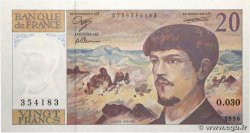 20 Francs DEBUSSY à fil de sécurité FRANCE  1990 F.66bis.01