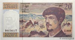 20 Francs DEBUSSY à fil de sécurité FRANCE  1991 F.66bis.02