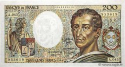200 Francs MONTESQUIEU FRANCE  1986 F.70.06 AU+
