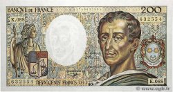 200 Francs MONTESQUIEU FRANCE  1991 F.70.11 AU+