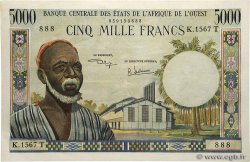 5000 Francs Numéro spécial WEST AFRICAN STATES  1977 P.804Tk XF-