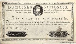 50 Livres FRANCIA  1791 Ass.13a BC+