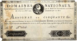 50 Livres FRANCIA  1792 Ass.28a BC
