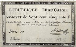 750 Francs FRANCE  1795 Ass.49a VF-