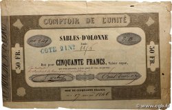50 Francs FRANCE régionalisme et divers Sables-d&nbsp;Olonne 1846 F.-