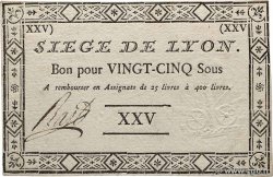 25 Sous FRANCE regionalism and various Lyon 1793 Kol.136var XF+