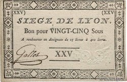25 Sous FRANCE regionalism and various Lyon 1793 Kol.136b XF