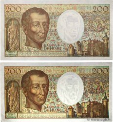 200 Francs MONTESQUIEU Consécutifs FRANCE  1992 F.70.12b SUP
