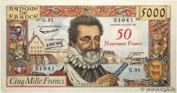 50 NF sur 5000 Francs HENRI IV FRANCIA  1958 F.54.01