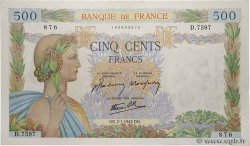500 Francs LA PAIX FRANCE  1943 F.32.44