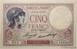 5 Francs FEMME CASQUÉE FRANCE  1933 F.03.17