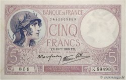 5 Francs FEMME CASQUÉE modifié FRANCE  1939 F.04.01