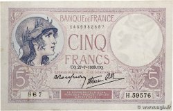 5 Francs FEMME CASQUÉE modifié FRANCE  1939 F.04.03