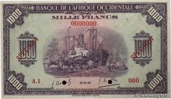 1000 Francs Spécimen FRENCH WEST AFRICA  1942 P.32s