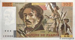 100 Francs DELACROIX modifié FRANCE  1982 F.69.06