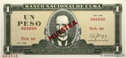 1 Pesos Spécimen CUBA  1986 P.102s2