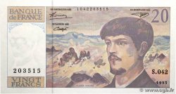 20 Francs DEBUSSY à fil de sécurité FRANCE  1993 F.66BIS.05