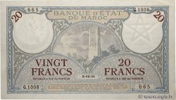 20 Francs MOROCCO  1931 P.18a XF