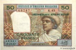 50 Francs - 10 Ariary MADAGASCAR  1969 P.061