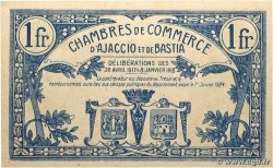 1 Franc FRANCE régionalisme et divers Ajaccio et Bastia 1917 JP.003.07 pr.NEUF