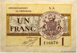 1 Franc FRANCE régionalisme et divers Péronne 1920 JP.099.02
