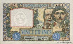 20 Francs TRAVAIL ET SCIENCE FRANCE  1940 F.12.11 UNC-