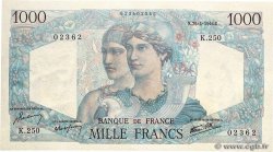 1000 Francs MINERVE ET HERCULE FRANCE  1946 F.41.13 AU+