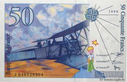 50 Francs SAINT-EXUPÉRY modifié  FRANCIA  1999 F.73.05 FDC