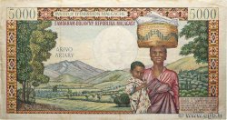 5000 Francs - 1000 Ariary MADAGASCAR  1966 P.060a BC+