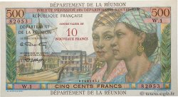 10 NF sur 500 Francs Pointe à Pitre REUNION  1971 P.54b UNC